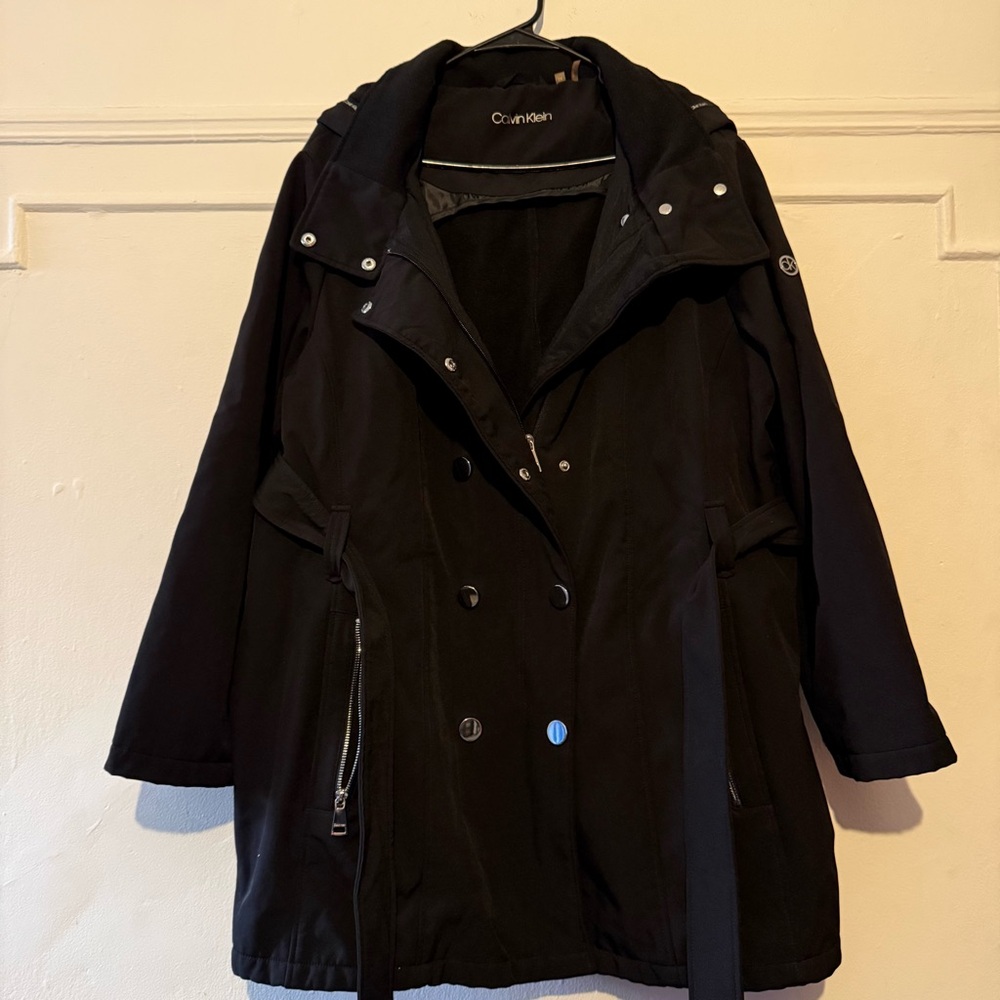 Calvin Klein Black Hooded Coat